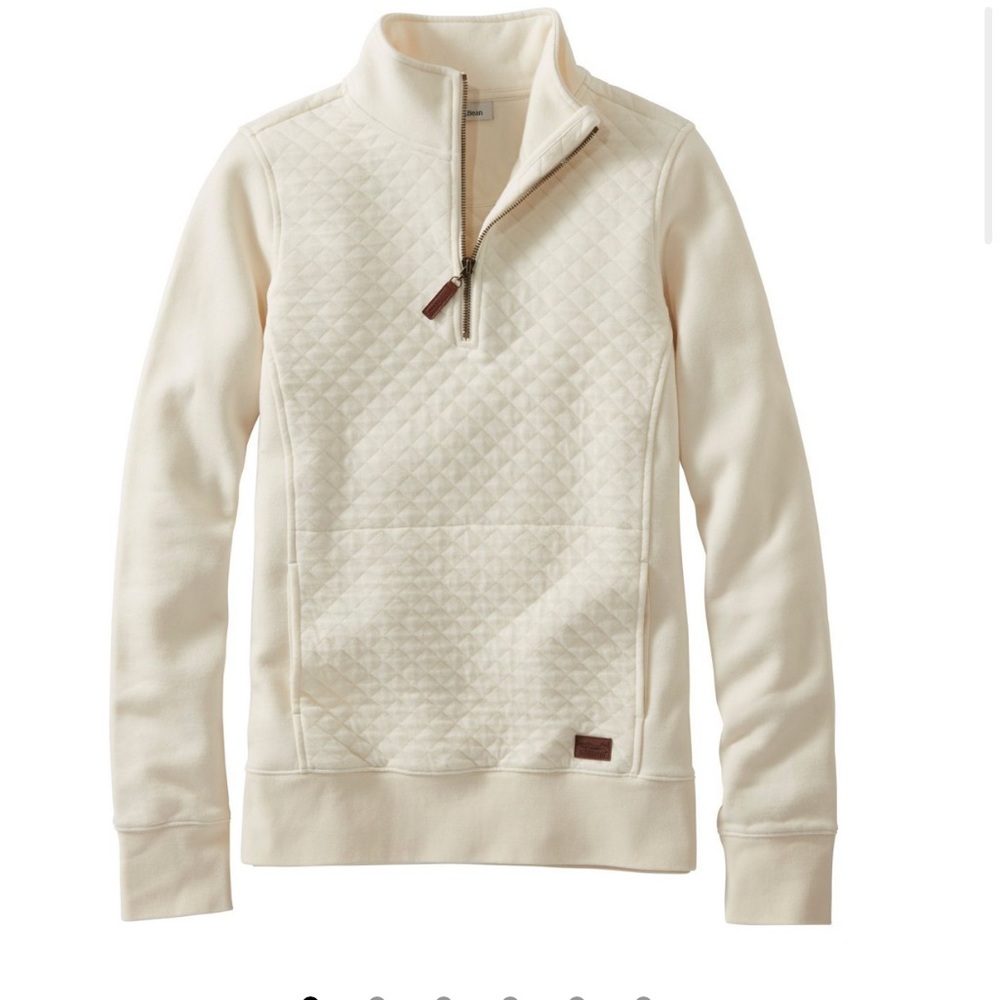 Cream quilted sweatshirt from LL Bean size S